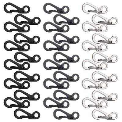 36 PCS Mini Carabiners for Climbing, ECANGO Small Durable Metal Spring Backpack Clasps for Paracord Camping EDC Keychain Clips Spring Snap Hook Tactical Survival Gear (3 Colors)