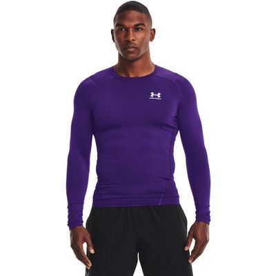 Under Armour Men's Armour HeatGear Compression Long-Sleeve T-Shirt , Purple (500)/White, XX-Large Tall