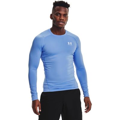 Under Armour Men's Armour HeatGear Compression Long-Sleeve T-Shirt , Carolina Blue (475)/White, Medium