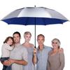 G4Free 72 Inch Huge Golf Umbrella UV Protection Auto Open Windproof Umbrella Oversized Extra Large Vented Double Canopy for Family (Silver/Blue) view 2