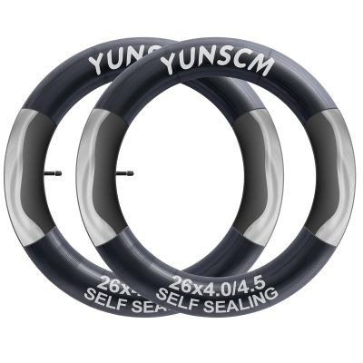 2-PCS 26" Self Sealing E-Bike Tubes 26 x 4.0 26x4.50 AV32mm Schrader Valve Super Automatic Repair, Self-Sealing, Puncture Resistant Compatible with 26x4.0/4.5 Fat Bike Bicycle Tire Tubes
