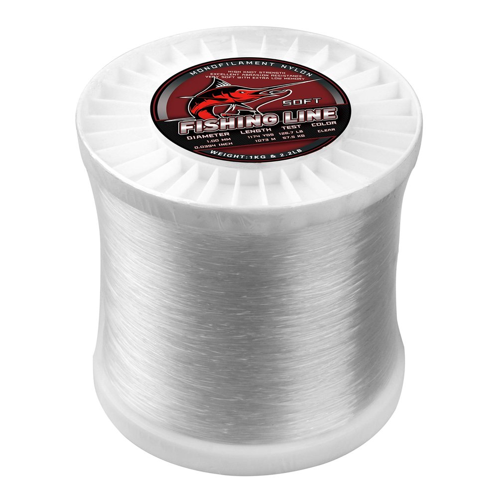 Big Game Monofilament Fishing Line 2.2 Pound Spool Clear Fishing Lines Nylon Mono Fishing Line Leader Super Strong for Saltwater Freshwater Fishing 1174-13041Yds, 14-127 lbs