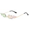 AMOYER Fire Flame Sunglasses Flame Rimless Sunglasses Unisex Rimless Wave Glasses Eyewear for Party view 1