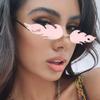 AMOYER Fire Flame Sunglasses Flame Rimless Sunglasses Unisex Rimless Wave Glasses Eyewear for Party view 2