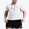 NELEUS Men's Running Shirt Mesh Workout Athletic Shirts with Hoods,5084,3 Pack,Black/Grey/White,US S,EU M view 3
