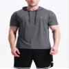 NELEUS Men's Running Shirt Mesh Workout Athletic Shirts with Hoods,5084,3 Pack,Black/Grey/White,US S,EU M view 4