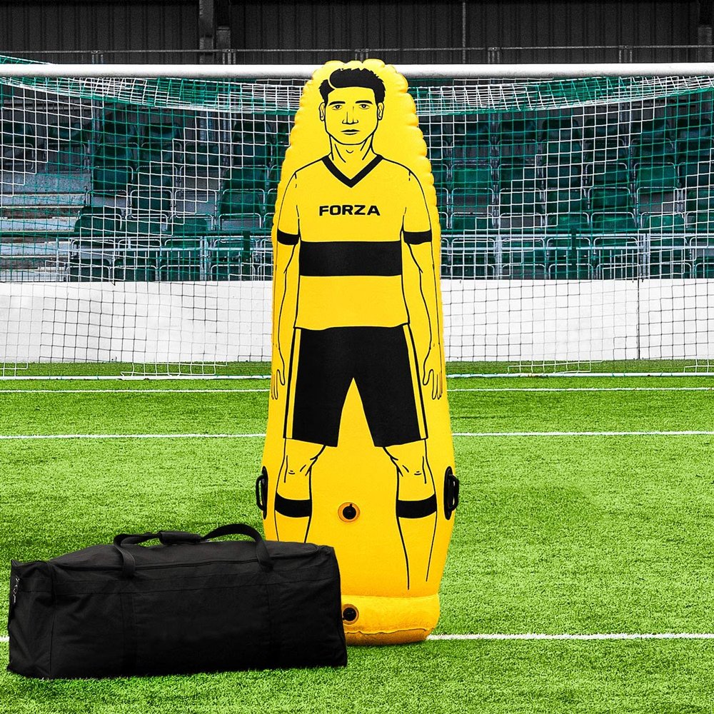 FORZA Pro Soccer Air Mannequin | Inflatable Soccer Free Kick Training Dummies | Junior & Senior Sizes | Pack of 1, 3 or 5 | Luxury Wheeled Carry Bag (Optional)