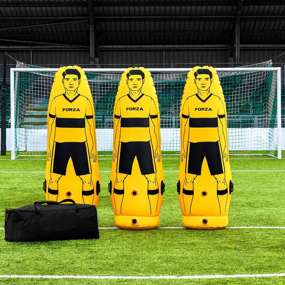 FORZA Pro Soccer Air Mannequin (Junior & Senior) | Inflatable Soccer Free Kick Training Dummies | Pack of 1, 3 or 5 Soccer Dummy Wall | Optional Carry Bag (Luxury Wheeled Carry Bag, Junior Pack of 3)