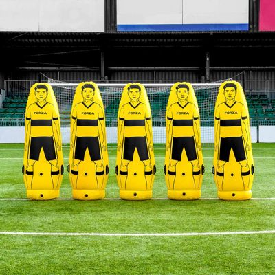 FORZA Pro Soccer Air Mannequin (Junior & Senior) | Inflatable Soccer Free Kick Training Dummies | Pack of 1, 3 or 5 Soccer Dummy Wall | Optional Carry Bag (No Carry Bag, Junior Pack of 5)