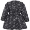 Capelli New York Ladies Mid Length Trench Rain Jacket with Removable Hood Floral Paisley Black Combo XL view 2