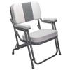 Pactrade Marine Folding Deck Chair Boat Seat (Grey Stripes) - UV Resistant Vinyl Anodized Aluminum - Portable Weather-Resistant Seating for Boating, Camping, and Other Outdoor Adventures view 2