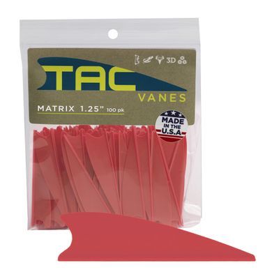 1.75" Matrix Shield Cut Vanes, Red Vanes, Pack of 100, Vanes for Archery Bowhunting and Recreational Shooting