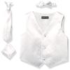 4 Piece Formal Vest Set Combo with Tuxedo Vest, Tie, Bow Tie, and Handkerchief view 1