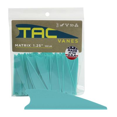 1.75" Matrix Shield Cut Vanes, Turquoise Vanes, Pack of 100, Vanes for Archery Bowhunting and Recreational Shooting