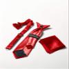 a.x.n.y 4 Piece Formal Vest Set Combo with Tuxedo Vest, Tie, Bow Tie, and Handkerchief Red view 3
