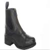 Grewal Equestrian Children's Leather Zip-Up Paddock Boots (Black, 12) view 1