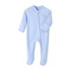 GLEAMING GRAIN Baby Boys Sleep and Play Blue 3 Months Baby Cotton Sleeper Zip Front Footed Pajamas Blue 0-3 Months view 1