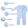 GLEAMING GRAIN Baby Boys Sleep and Play Blue 3 Months Baby Cotton Sleeper Zip Front Footed Pajamas Blue 0-3 Months view 2