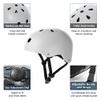Tourdarson Skateboard Helmet Impact Resistance Ventilation for Youth & Adults (White,Small) view 3