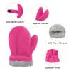 American Trends 2 Pairs Toddler Mittens Unisex Lined Fleece Gloves Winter Warm kids Mitten for Baby Boys and Girls, Rose Red&pink, L(Fits 2-4 years) view 2