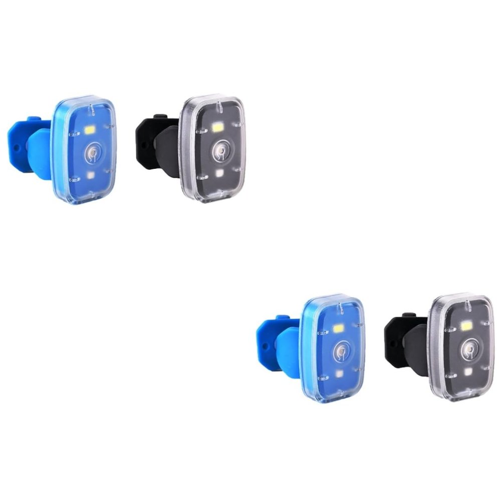 BESPORTBLE 4pcs USB Rechargeable Night Running Strobe Lights for Outdoor Activities Lightweight Clip Design for Hiking Camping and Biking Water-Resistant Portable