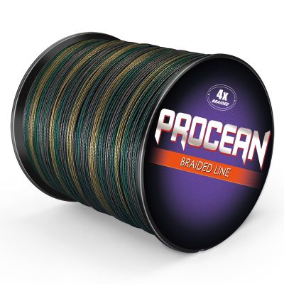 Procean 100% PE 4 & 8 Strands Braided Fishing Line, 6-300 LB Sensitive Braided Lines, Super Performance and Cost-Effective (Camo Green, 15LB(6.8Kg) 0.18mm-328Yds)