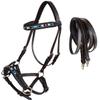 CHALLENGER Horse Western Padded Leather Beaded Bitless Sidepull Bridle 77RT23BR-F view 1