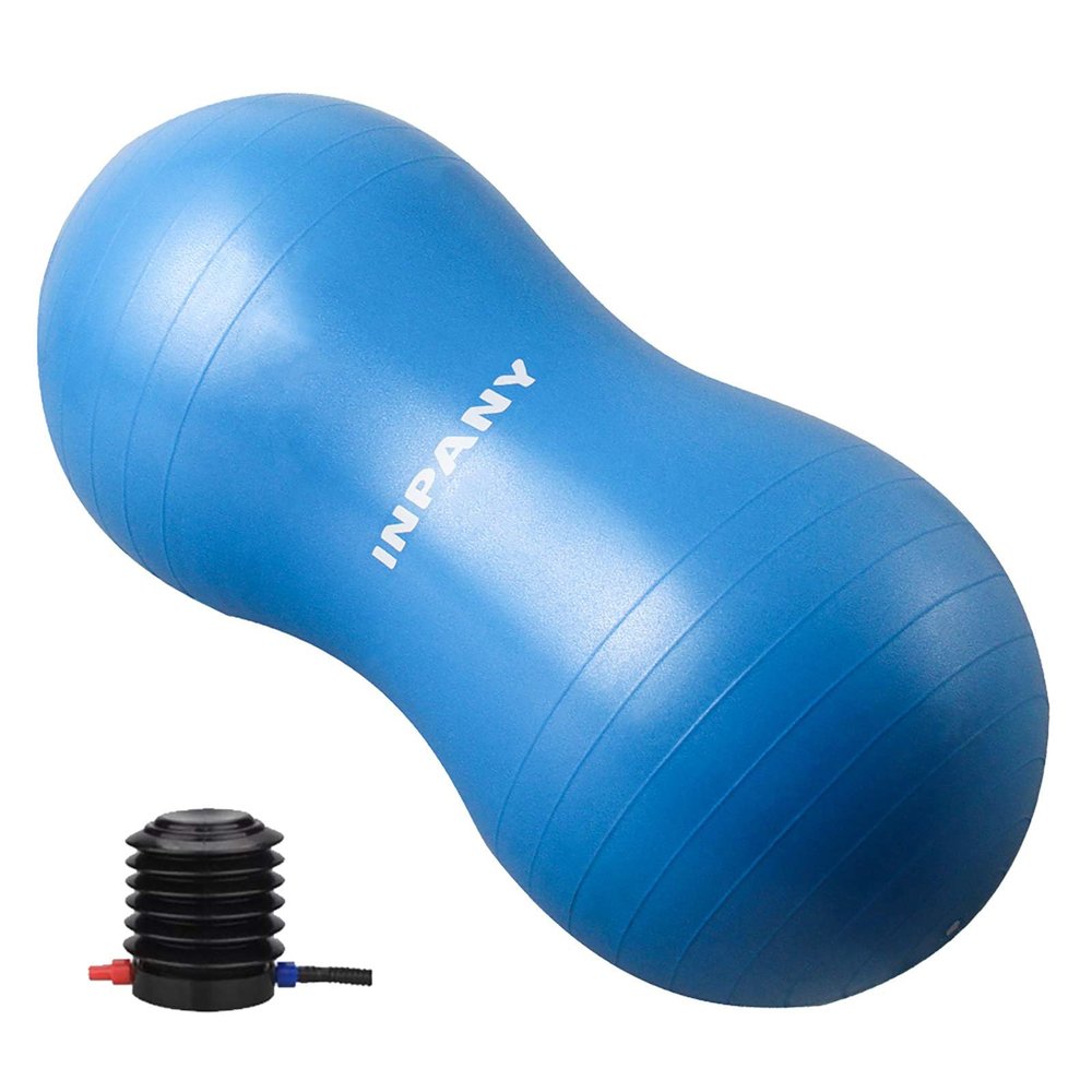 INPANY Peanut Ball - Anti Burst Exercise Ball for Labor Birthing, Physical Therapy for Kids, Core Strength, Flexible Seating, Home & Gym Fintness, Sensory Chair Wiggle Seat for Girls and Boys
