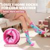 Anlisim Fuzzy Socks for Women, Soft Comfy Cozy Fluffy Thick Winter Warm Fleece Slipper Socks (5-9, Flamingo A) view 2