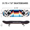 WhiteFang Skateboards for Beginners, Complete Skateboard 31 x 7.88, 7 Layer Canadian Maple Double Kick Concave Standard and Tricks Skateboards for Kids and Beginners (Testing) view 2