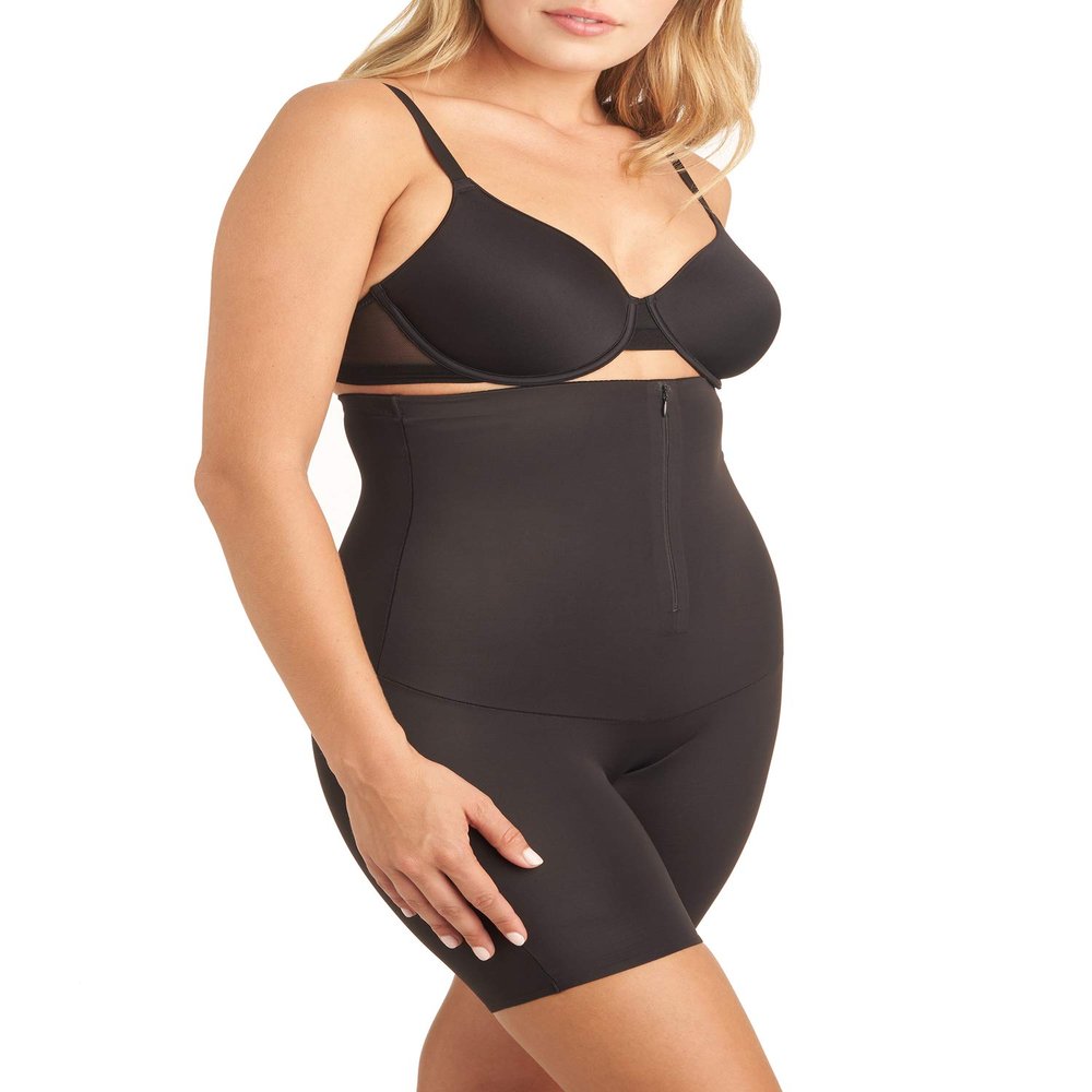 Miraclesuit Extra Firm Control Zip Smoth High-Waist Thigh Slmmer, S, Black