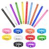 Muka 20 PCS Adult Rubber Charm Wristbands, Multi-Color Silicone Adjustable Bracelets view 1