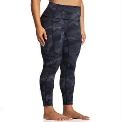 ZUTY 7/8 Workout Leggings for Women High Waisted Leggings with Pockets Squat Proof Yoga Ankle Leggings Plus Size 25" Black camo XL
