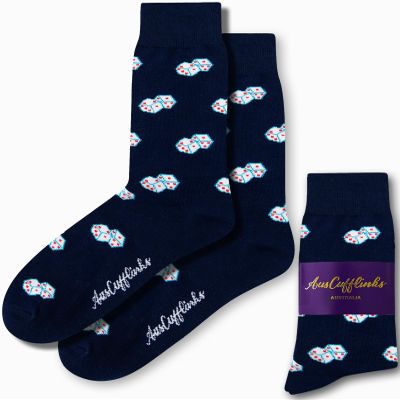 AUSCUFFLINKS Dice Socks - Gambling Fun & Gaming Happy Quirky Novelty Present - For Him, Her, Dad, Mum