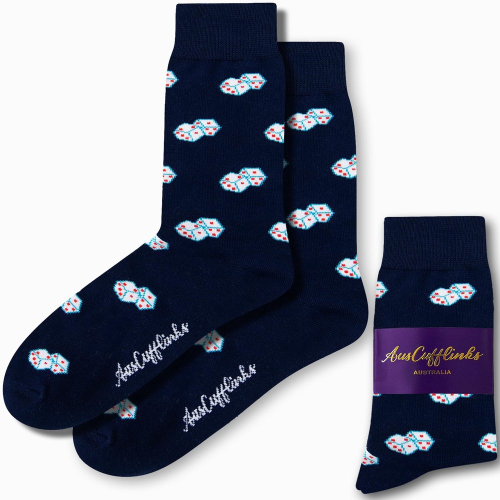 AUSCUFFLINKS Dice Socks - Gambling Fun & Gaming Happy Quirky Novelty Present - For Him, Her, Dad, Mum