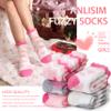 Anlisim Fuzzy Socks for Women, Soft Comfy Cozy Fluffy Thick Winter Warm Fleece Slipper Socks (5-9, Mixed Color Pink) view 2