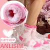 Anlisim Fuzzy Socks for Women, Soft Comfy Cozy Fluffy Thick Winter Warm Fleece Slipper Socks (5-9, Mixed Color Pink) view 4