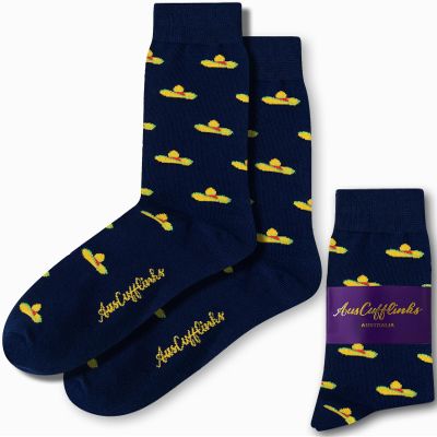 AUSCUFFLINKS Sombrero Socks For Him | Mexican Hat Fun Socks Gift for Her | Happy Gift Socks Quirky Novelty Present for Dad | Socks for Mum (SOMBRERO) One Size