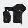 Woodpecker Thigh Guard for Cricket (Black and Orange with 3 Straps) view 1