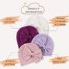 Bamery Newborn Baby Girl Hat Cotton Baby Bow Beanie Preemie Hats Spring Infant Hats for Girls 0-12 Months (4PACK-D, 0-6 Months) view 2