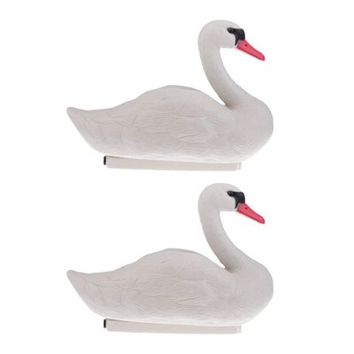 Backbayia 2 Pieces Lifelike Swan Hunting Decoy Floating Swan Garden Pond Decoration