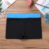 Hansber Kids Girls Ballet Dance Wide Elastic Waistband Booty Shorts for Sports Gym Workout Yoga Cycling Sky Blue&Black 14 view 4