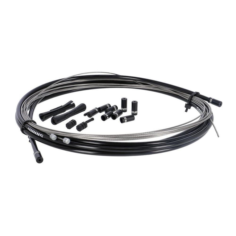 SRAM Stainless Steel Shift Cable and Housing Kit - Road/MTB, 4mm, Reinforced Linear Strand, Black