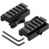 LONSEL Picatinny Riser Mount, Low Profile Rail Riser Mounts Adaptor with QD Lever Lock Quick Release & 5 Slots Picatinny Rails for Scope Rings Optics Sights, 1/2" H x 2.5''L (2 Pack) view 1