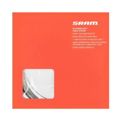 SRAM SlickWire Shift Cable and Housing Kit - Road/MTB, 4mm, Nylon Braided, Black