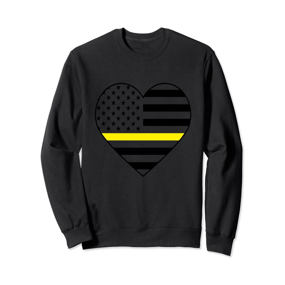 911 Police Dispatcher Love Thin Yellow Line Women's Gift Sweatshirt