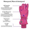 N'Ice Caps Kids Waterproof Winter Thinsulate Warm Gloves (Fuchsia Snowflakes, 9-10 Years) view 4