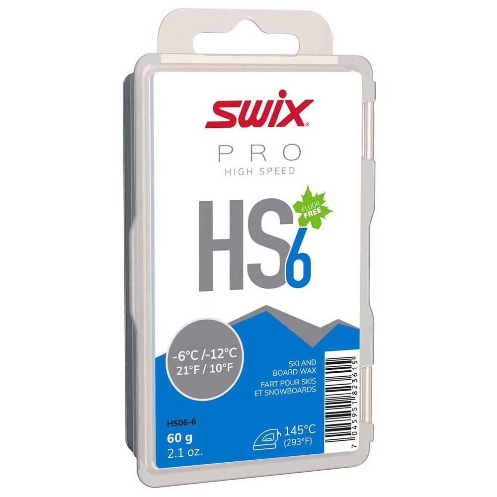 Swix HS6 Blue High Speed Ski & Snowboard Wax for Moderate Temperatures - 60g