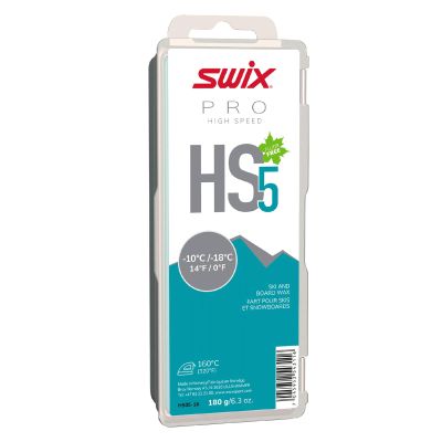 Swix HS5 Turquoise High Speed Ski & Snowboard Wax for Cold Temperatures - 180g