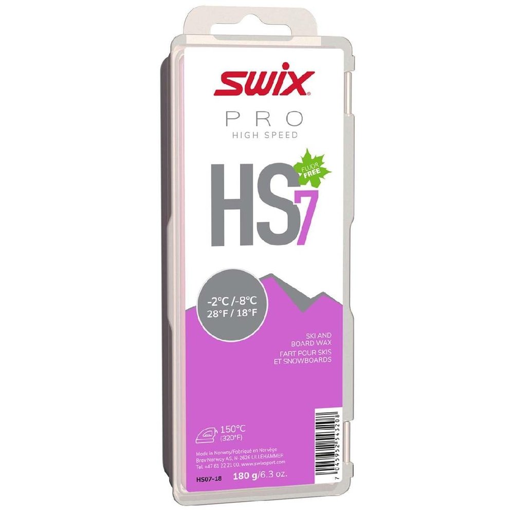 Swix HS7 Purple High Speed Ski & Snowboard Wax for Warm Temperatures - 180g